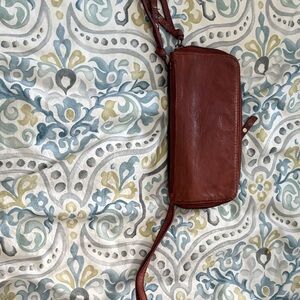 We the People Elegant Brown Leather Women's wristlet